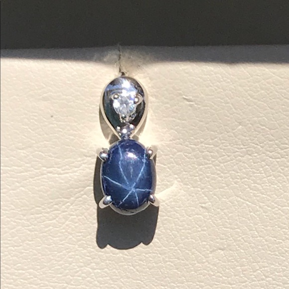 ❌Sold❌Blue Star Sapphire Earrings - Picture 2 of 8